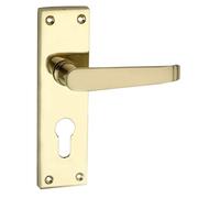 Designer Levers Victorian Straight Lever Door Handles, Polished Brass