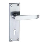 Designer Levers Victorian Straight Lever Door Handles, Satin Chrome, 1 Pair | For interior doors; lock door handle; zinc construction.