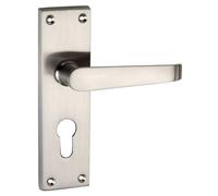 Designer Levers - Victorian Straight Lever Door Handles - Satin Chrome - 1 Pair - Interior Use - Euro Lock Door Handle