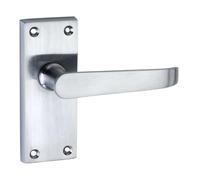 Designer Levers - Victorian Straight Lever Door Handles - Satin Chrome - 1 Pair - Latch Door Handle - Interior Use - Short Latch