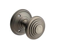 Designer Levers Whitehall Ringed Mushroom Mortice Door Knob, Antique Pewter