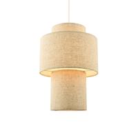 Designer Natural Oatmeal Beige Linen Triple Level Pendant Light Shade Happy Homewares Brown One Size