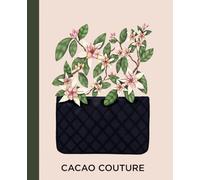 Designer Notebook "Cacao Couture": 7.5 x 9.25, BW, Matte Interior, 110 College Ruled Pages, Luxury Stationery, Journal, Planner, Diary, Fashion, Botanical, Cacao