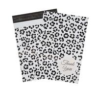 Designer Poly Mailer Bag Mailing Postal Bags Gifts Shipping Wrapping Design Pattern Envelope for Mail [Pack of 100] (Leopard Thank You, 10 x 13 Inch)