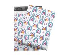 Designer Poly Mailer Bag Mailing Postal Bags Gifts Shipping Wrapping Design Pattern Envelope for Mail [Pack of 100] (Rainbow, 10 x 13 Inch)