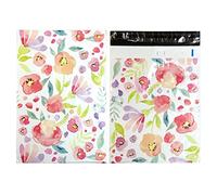 Designer Poly Mailer Bag Mailing Postal Bags Gifts Shipping Wrapping Design Pattern Envelope for Mail [Pack of 100](10 x 13 Inch,Flowers)