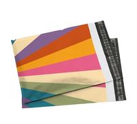 Designer Poly Mailer Bag Mailing Postal Bags Gifts Shipping Wrapping Design Pattern Envelope for Mail [Pack of 100] (Rainbow Thank You, 10 x 13 Inch)