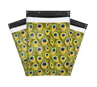 Designer Poly Mailer Bag Mailing Postal Bags Gifts Shipping Wrapping Design Pattern Envelope for Mail [Pack of 100](10 x 13 Inch,Peacock)