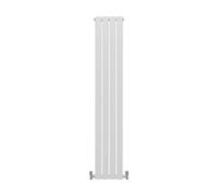 Designer Radiators 160 x 28cm Flat Panel Modern Central Heating Gloss White Vertical Column Double Panel Wall Mounted Slimline Kitchen Living Room Bathroom Commercial Cleaning Brush & Fixing Kit White