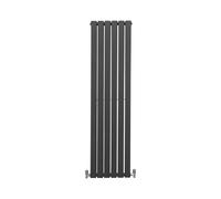 Designer Radiators 160 x 42cm Flat Panel Modern Central Heating Anthracite Grey Vertical Column Double Panel Wall Mounted Slimline Kitchen Living Room Bathroom Commercial Cleaning Brush & Fixing Kit A