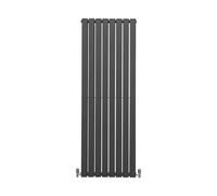 Designer Radiators 160 x 56cm Flat Panel Modern Central Heating Anthracite Grey Vertical Column Double Panel Wall Mounted Slimline Kitchen Living Room Bathroom Commercial Cleaning Brush & Fixing Kit A