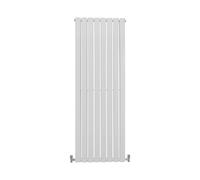 Designer Radiators 160 x 56cm Flat Panel Modern Central Heating Gloss White Vertical Column Double Panel Wall Mounted Slimline Kitchen Living Room Bathroom Commercial Cleaning Brush & Fixing Kit White