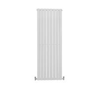 Designer Radiators 160 x 56cm Flat Panel Modern Central Heating Gloss White Vertical Column Double Panel Wall Mounted Slimline Kitchen Living Room Bathroom Commercial Cleaning Brush & Fixing Kit