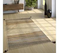 Designer Rug, Woven Rug Kilim Hand-Woven 100% Cotton, Modern, Patterned, Beige