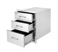 Designer Series Raised Style Height Triple Drawer 18" x 23" Stainless Steel