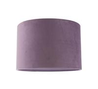 Designer Soft Velvet Dark Lilac Fabric Round 30cm Drum Lamp Shade | for Lounge Bedroom Dining Room etc | Inner Cotton Lining by Happy Homewares
