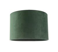 Designer Soft Velvet Forest Green Fabric Round 30cm Drum Lamp Shade | for Lounge Bedroom Dining Room etc | Inner Cotton Lining by Happy Homewares