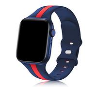 Designer Sport Band Compatible with Apple Watch iWatch Bands 38mm 40mm 41mm 42mm 44mm 45mm 49mm Men Women, Soft Silicone Strap Wristbands for Apple Watch Series 9/8/7/6/5/4/3/2/1/SE/Ultra