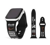 Designer Sports Band - Black with Motivational Quotes, Compatible with Apple Watch S11 42mm & iWatch All Series S10-S1 SE