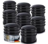 Designer Stainless Steel Doorstop Rubber Door Buffer Door Holder Stopper 1,2kg (Black 7x6 cm, 8 Pieces)