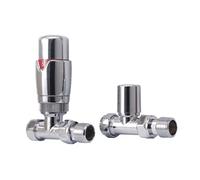Designer Straight TRV Thermostatic Radiator Valves 15mm Chrome | Energy Saving |