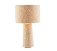 Designer Table Lamp with Cream Wool Base and Shade with Inner Lining Happy Homewares Cream One Size