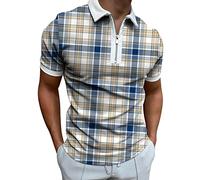 Designer Tops for Men UK Cape Blouse Gifts for His Vacation Men's Muscle Turn Down Collar Shirts Slim Fit Short Sleeve Floral 3D Print Cotton Zipper T Shirts Soft Tees Promotion Sale Clearance