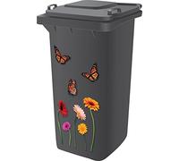 Designer Wheelie Bin Vinyl Self Adhesive Stickers for Dustbin Caravan Fridge Household Items [ Daisy Design ]