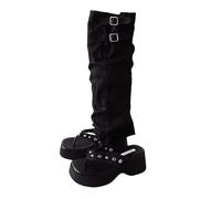 Designer Women's Sandal Boots Toe Clip Platform Sole Belt Buckle Women Shoes Personality Two Ways To Wear(Black,6 UK)