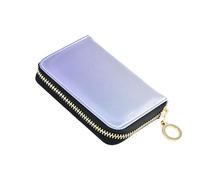Designer Womens Wallets Small RFID Blocking Credit Card Wallets Abstract Blurred Purple Blue Gradient Zipper Wallet with Coin Pouch
