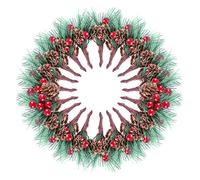 DesignerBox 20 Pack Artificial Pine Picks with Berries Pinecones, Small Artificial Pine Tree for Christmas Tree Decoration Stems Flower Arrangements Wreaths and Holiday Decorations (#1)
