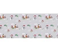 Designers 247 PVC Vinyl North Pole Adventures Polar Bears Snowflakes Igloos Snowman Dining Wipe Clean Oilcloth Xmas Tablecloth (220cm x 140cm Rectangle (87'' 54'' inches)), Red, Silver, Grey, White