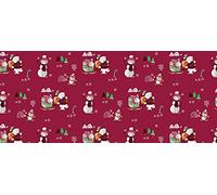 Designers 247 PVC Vinyl Red North Pole Adventures Polar Bears Snowflakes Igloos Snowman Dining Wipe Clean Oilcloth Xmas Tablecloth (100cm x 140cm Rectangle (39" x 54" inches))