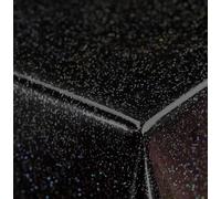 Designers247 Plain Black Glitter PVC Vinyl Plastic Table Cloth Glittery Sparkle Shimmering Effect 200cm x 140cm (79" x 54" inches) Rectangle Oblong 6 Seater Size Table Thick And Durable