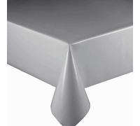 Designers247 Plain Smokey Grey PVC Plastic Vinyl Table Cloth Smoke Silver Grey Christmas Party Events Dining Oil Cloth (220cm x 140cm Rectangle 87" x 54" inches)