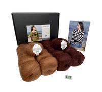DesignEtte Crochet Kit Northern Lights 100 Percent Raw Silk and Super Kid Mohair 3X-Large Mocha Brown No-S-9314 Includes Yarn Pattern Booklet and A Label