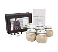 DesignEtte Knitting Kit Chinese Lanterns 100 Percent Mercerized Champagne Egyptian Yarn Cotton Medium-Large No-s-9114, M-L