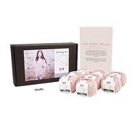 DesignEtte Lady Sybil’s Adults Knitting Kit 100 Percent Mercerized Egyptian Cotton Wool Yarn Balls and Pattern in a Set Beginner Starter Handcrafts Pack Box 50g≈127m/5ply Light Rose 9320, 3XL