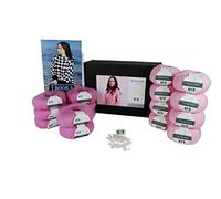 DesignEtte Mi Lee Shrug Adults Knitting Kit Jumper 100 Percent Superkid Mohair Wool and Silk Yarn Balls and Pattern in One Craft Box 4ply Pro Set Pink, S-L