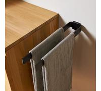 Designfabrik Hamburg Modern Double Towel Rail 42 cm Aluminium Holder (Matt Black)