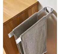 Designfabrik Hamburg Modern Double Towel Rail 42 cm Brushed Silver Aluminium