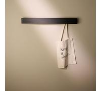 Designfactory Hamburg Coat Hooks Wall Mounted | Metal Clothes Rail | Coat Rack | Coat Hook for Wall | Modern Coat Hanger with Hidden Hooks | 80 cm | Matt Black