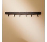 Designfactory Hamburg coat hooks wall mounted | metal clothes rail | coat rack | coat hook for wall | modern coat hanger with slidable hooks | 58 cm | Matt black