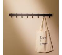 Designfactory Hamburg Coat Hooks Wall Mounted | Metal Clothes Rail | Coat Rack | Coat Hook for Wall | Modern Coat Hanger with slidable Hooks | 80 cm | Matt Black