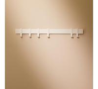 Designfactory Hamburg Coat Hooks Wall Mounted | Metal Clothes Rail | Coat Rack | Coat Hook for Wall | Modern Coat Hanger with slidable Hooks | 58 cm | Matt White