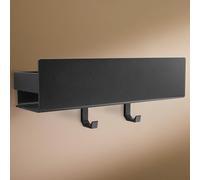 Designfactory Hamburg Shower caddy | Bathroom shelf no drilling | Adhesive organiser | Bathroom storage rack | Wall mounted shelves | Bathroom accessory | 30 cm | Matt black