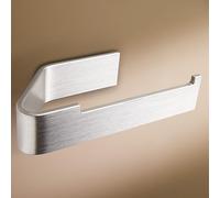 Designfactory Hamburg Toilet roll holder | Self adhesive toilet paper holder | No drill Toilet roll holder wall mounted | Easy stick on | Modern design | Brushed silver