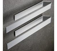 Designfactory Hamburg towel rail | Self Adhesive towel holder | towel rail for bathroom and kitchen | 40 cm | Modern design | Silver Grey Twin pack