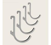 Designfactory Hamburg Utensil Holder | Self-Adhesive Hanging Rail | Kitchen Rack Without Drilling | Hooks for Kitchen Utensils | Modern Design | 4X Additional Hooks Silver Grey