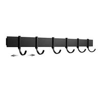 Designfactory Hamburg Utensil Holder | Self-Adhesive Hanging Rail | Kitchen Rack Without Drilling | Hooks for Kitchen Utensils | Modern Design | Matt Black